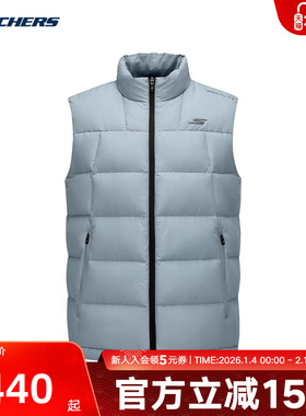 Skechers斯凯奇男子保暖休闲运动梭织羽绒背心P425M013/02N6
