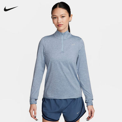 NIKE耐克女子新款DRI-FIT速干运动跑步上衣反光长袖T恤FB4317-440