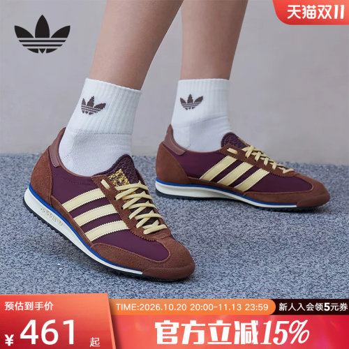 adidas阿迪达斯三叶草女SL 72 OG经典复古薄底运动鞋T头鞋 IE3425