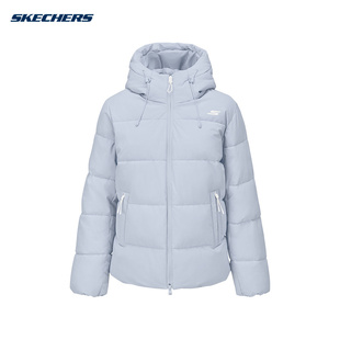 斯凯奇女士秋冬新款防泼水棉外套棉衣棉服连帽外套P425W197/066X