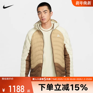 耐克ACG棉服男冬季 229 户外宽松面包服卡其连帽P棉夹克外套HJ3736