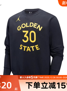 Nike耐克卫衣男子秋冬季金州勇士/库里篮球运动套头衫FV8669-010