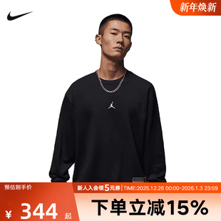 010 IO7830 Jordan耐克卫衣男25冬新款 休闲宽松印花针织圆领套头衫