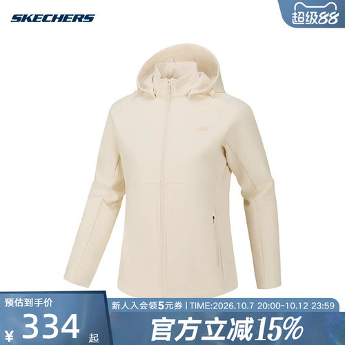 Skechers斯凯奇26新款女防风保暖舒适休闲梭织外套 P126W081/01B4