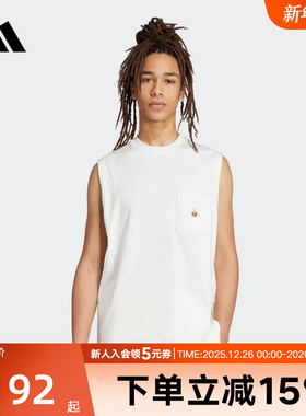 adidas阿迪达斯篮球风无袖T恤秋夏男饰小狗印花棉背心JL9237