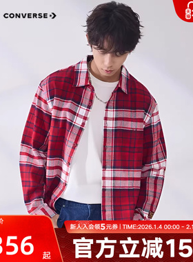 匡威男女衬衫马年起飞春新品新年主题章牌红色绣花衬衫UCJ393-B35