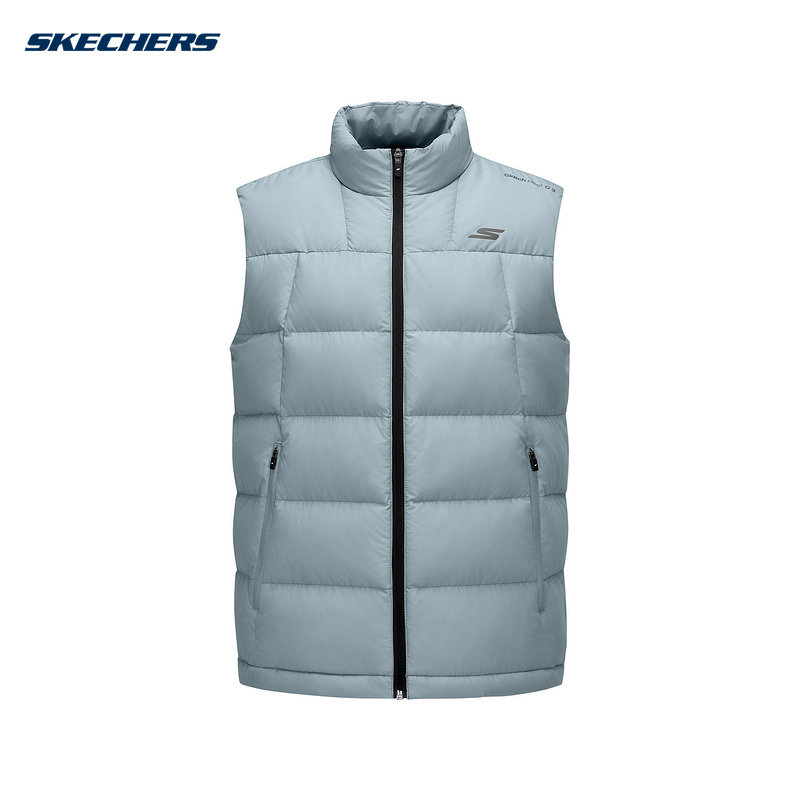 Skechers斯凯奇男子保暖休闲运动梭织羽绒背心P425M01