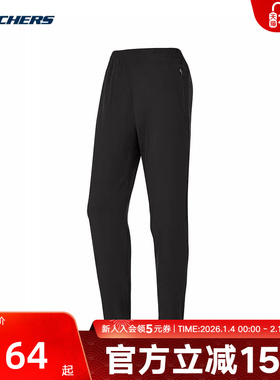 Skechers斯凯奇春季女子舒适运动休闲梭织长裤P124W006/0018