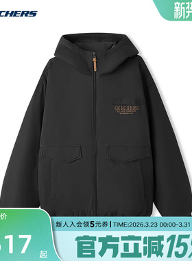 Skechers斯凯奇棉服26新款秋冬男女同款宽松外套 L126U002/0018