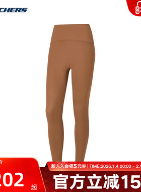 Skechers斯凯奇冬季新款女九分裤运动训练紧身长裤 P324W056/01J0