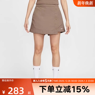 HM6980 运动休闲刺绣小标排扣裙裤 214 女25秋新款 NIKE耐克梭织短裤