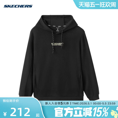 Skechers斯凯奇冬男上衣宽松套头衫连帽卫衣 L424M010/0018
