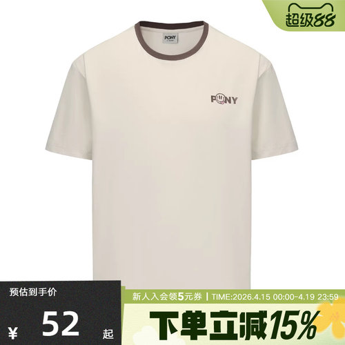 Pony波尼男女新款索罗娜凉感水洗短袖舒适运动休闲T恤252U2AT01LU