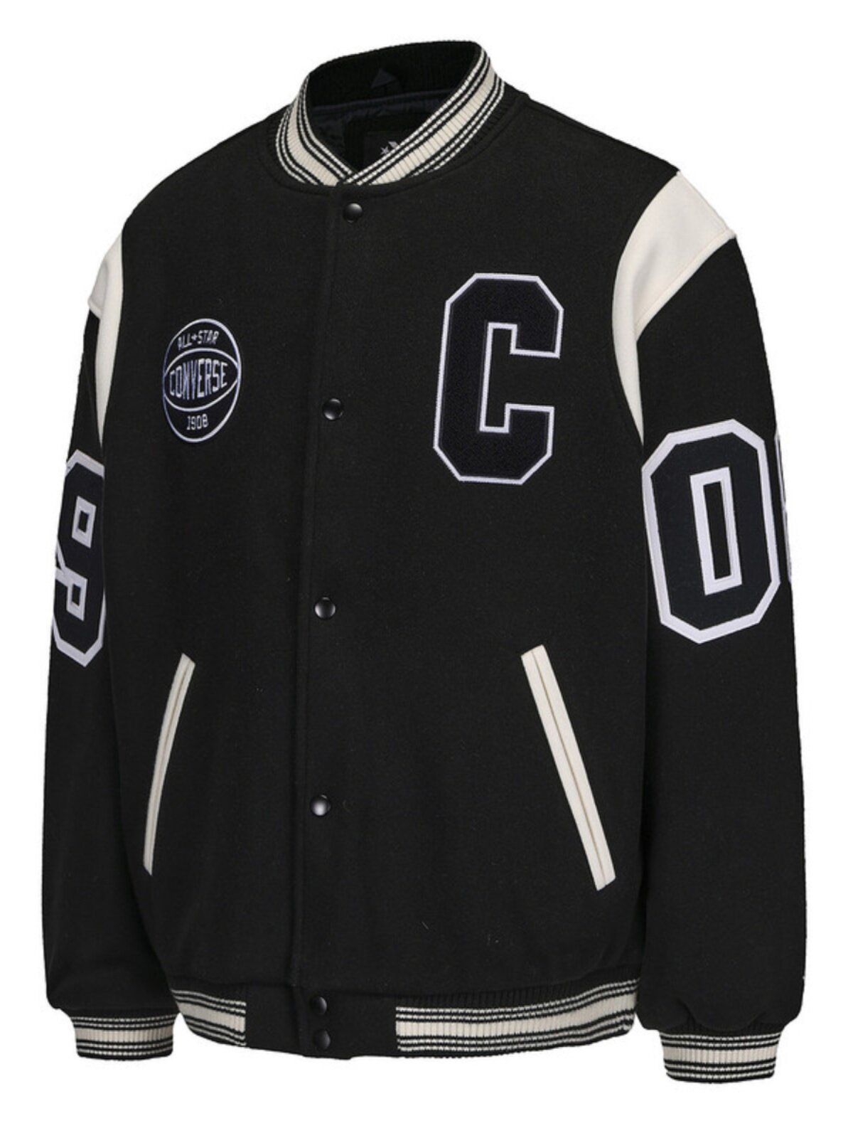 컨버스 2024 가을 겨울 남성 스포츠 캐주얼 재킷 브이넥 패션 코튼 의류 10026725-A01