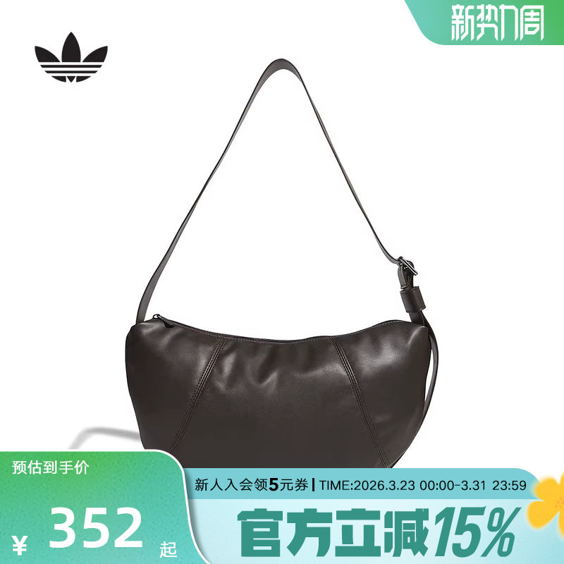 阿迪达斯三叶草休闲仿皮运动单肩挎包2026春中性时尚斜挎包KQ5