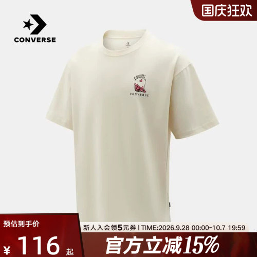 Converse匡威2026夏季情侣款运动休闲宽松舒适短袖T恤 UCK078-W2Y