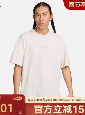 耐克短袖男夏新款休闲刺绣小勾宽松透气半截袖运动T恤FV7727-030