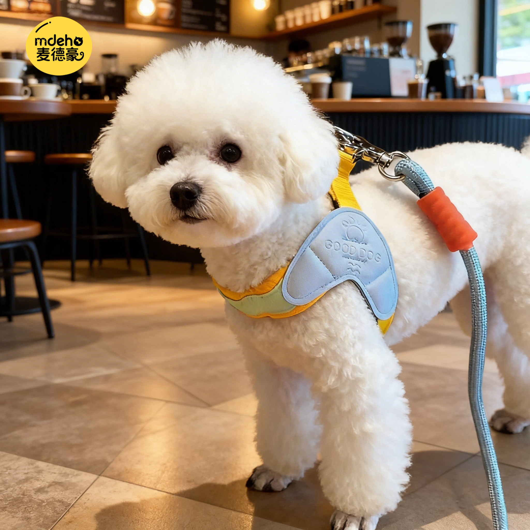 狗狗牵引绳Y型中小型犬泰迪比熊雪纳瑞透气狗胸背宠物遛狗绳链子