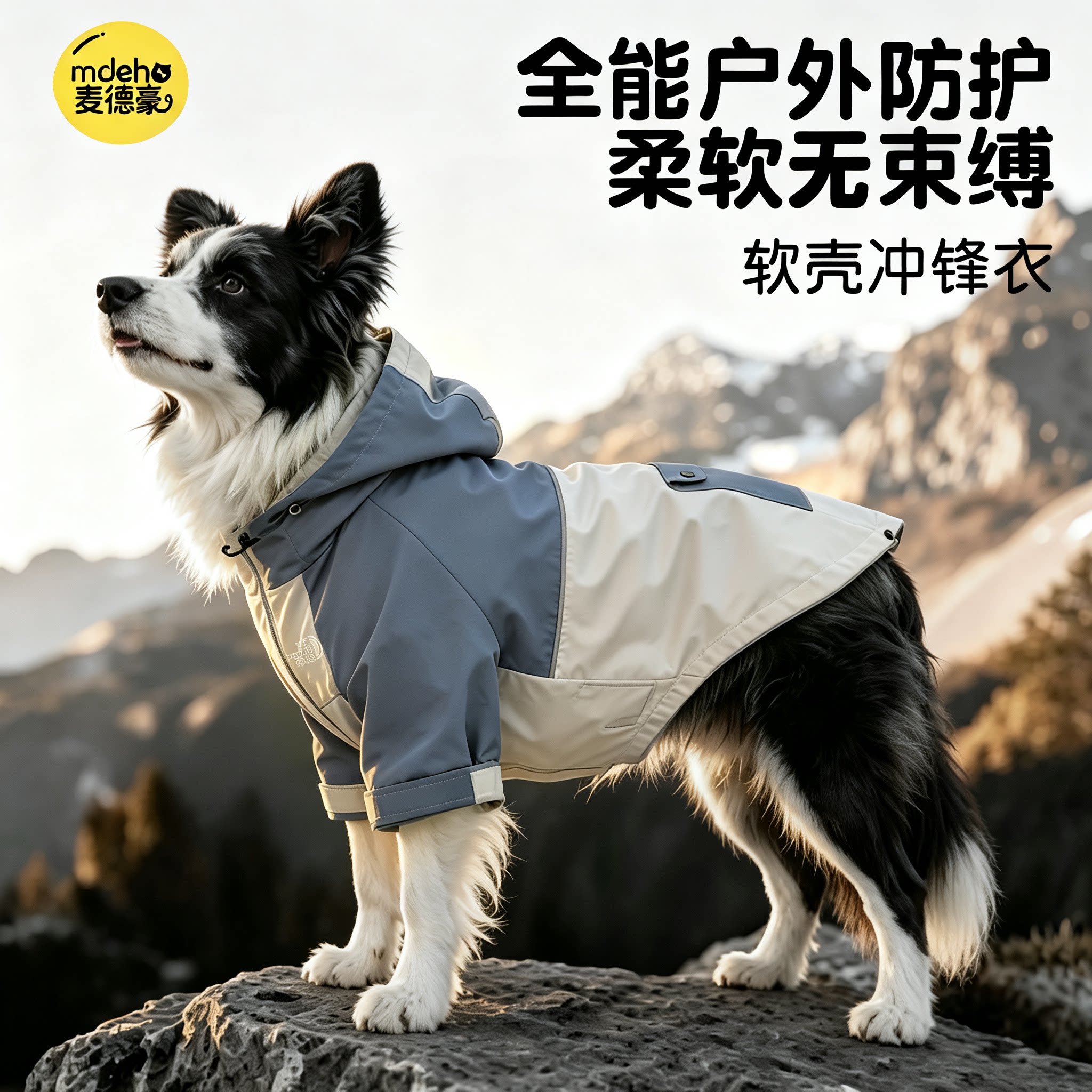 狗狗冲锋衣户外防水防脏雨衣中小型大型犬柴犬金毛萨摩耶宠物衣服