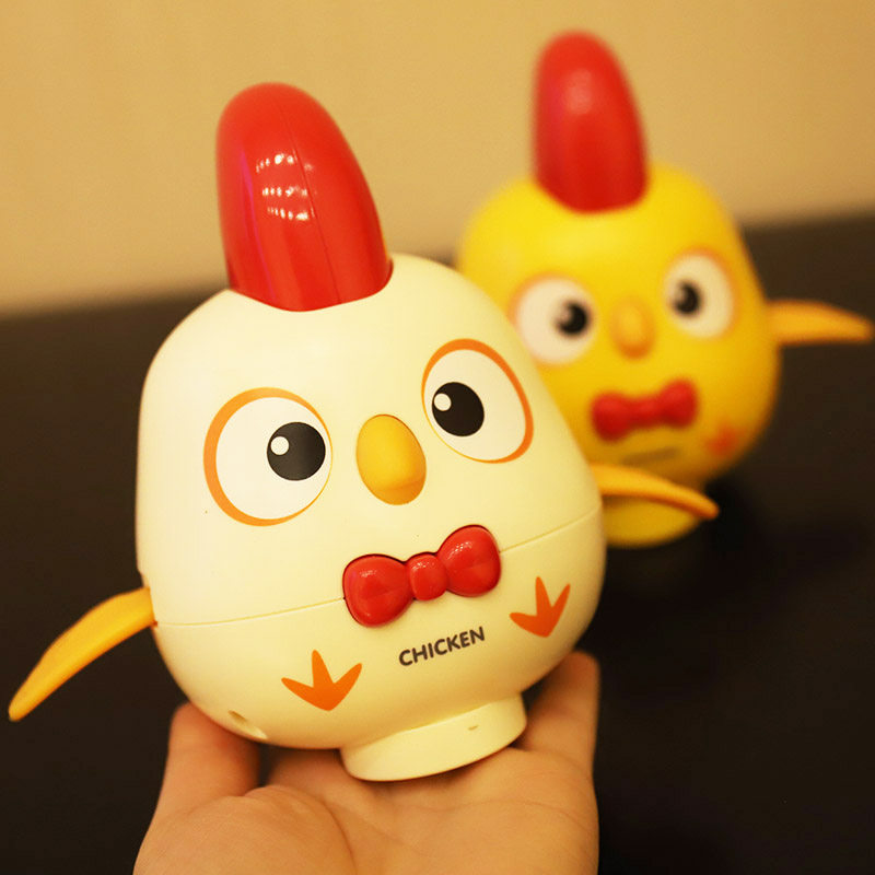 儿童电动摇摆的小公鸡宝宝有声会动的小鸡男孩女孩婴儿学爬行玩具