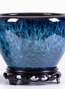 25cm特大花盆陶瓷透气吸水花卉盆兰花苹果型绿萝大盆简约桌面红色