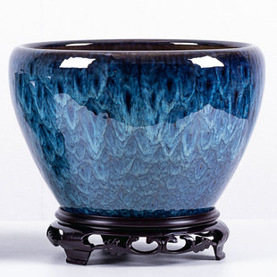 25cm特大花盆陶瓷透气吸水花卉盆兰花苹果型绿萝大盆简约桌面红色