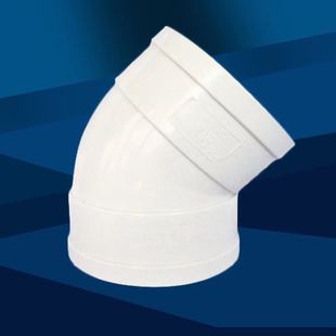 PVC管 45度弯头 门直弯 无检查口排水管配件 90mm 125mm