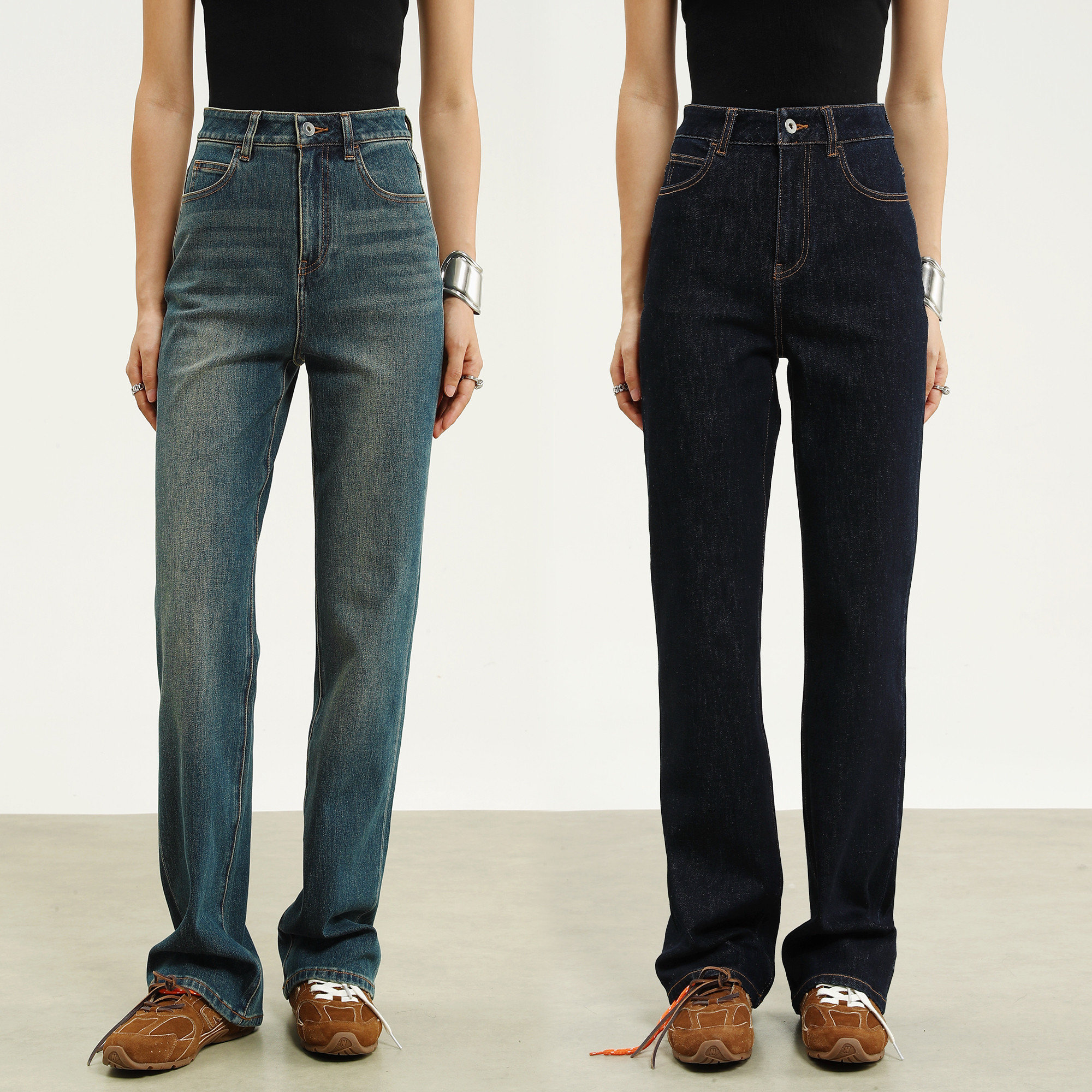 重磅水洗秋冬季显瘦显高牛仔裤