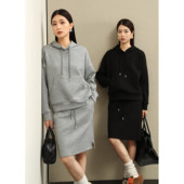中裙半身裙套装 FANLE STUDIOS高密精梳棉宽松套头连帽miu风卫衣