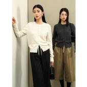 FANLE 毛衣女 开衫 STUDIOS秀款 prad@时髦叠穿立体包扣全羊毛针织衫