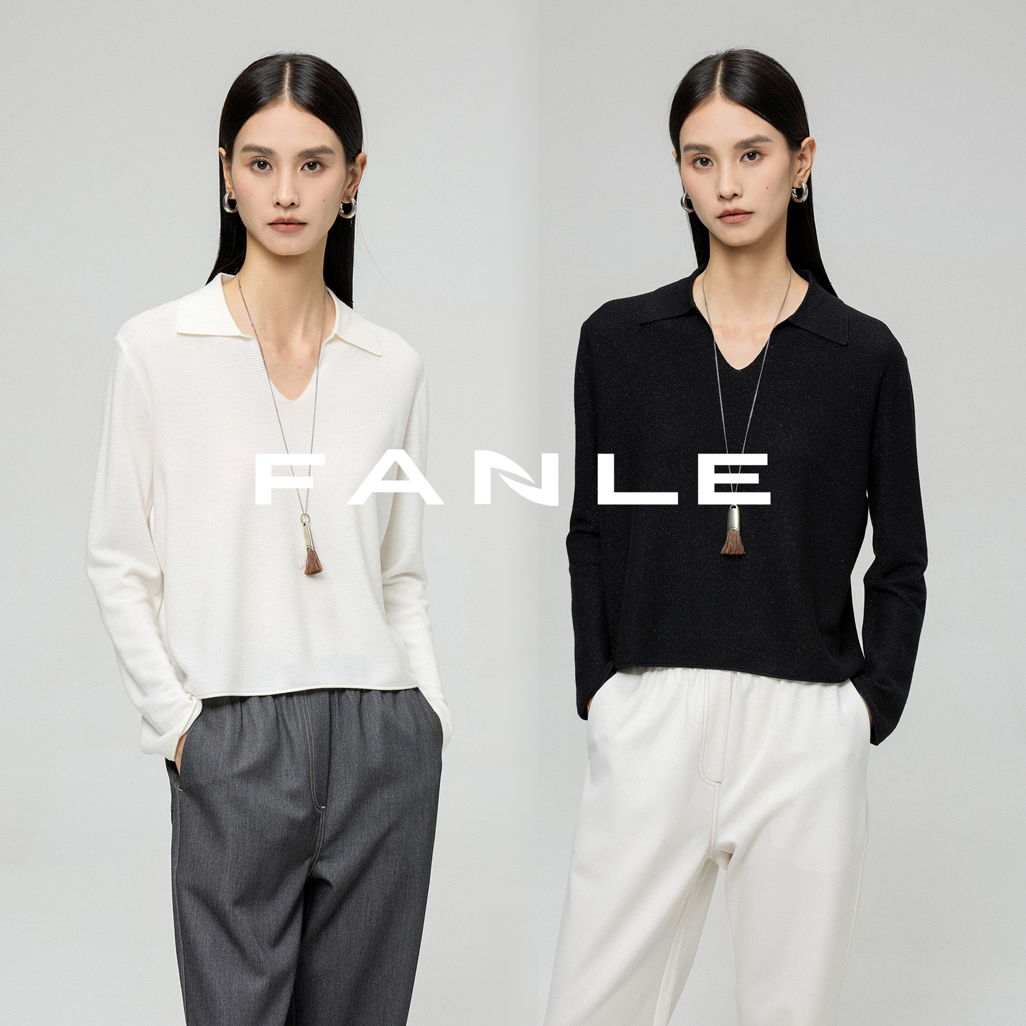 FANLESTUDIOS轻奢真丝羊绒毛衣