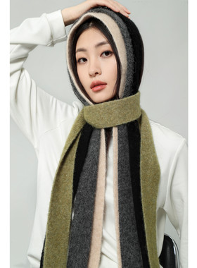 FANLE STUDIOS博主风凹造型节日羊驼毛氛围感设计款领带窄细围巾