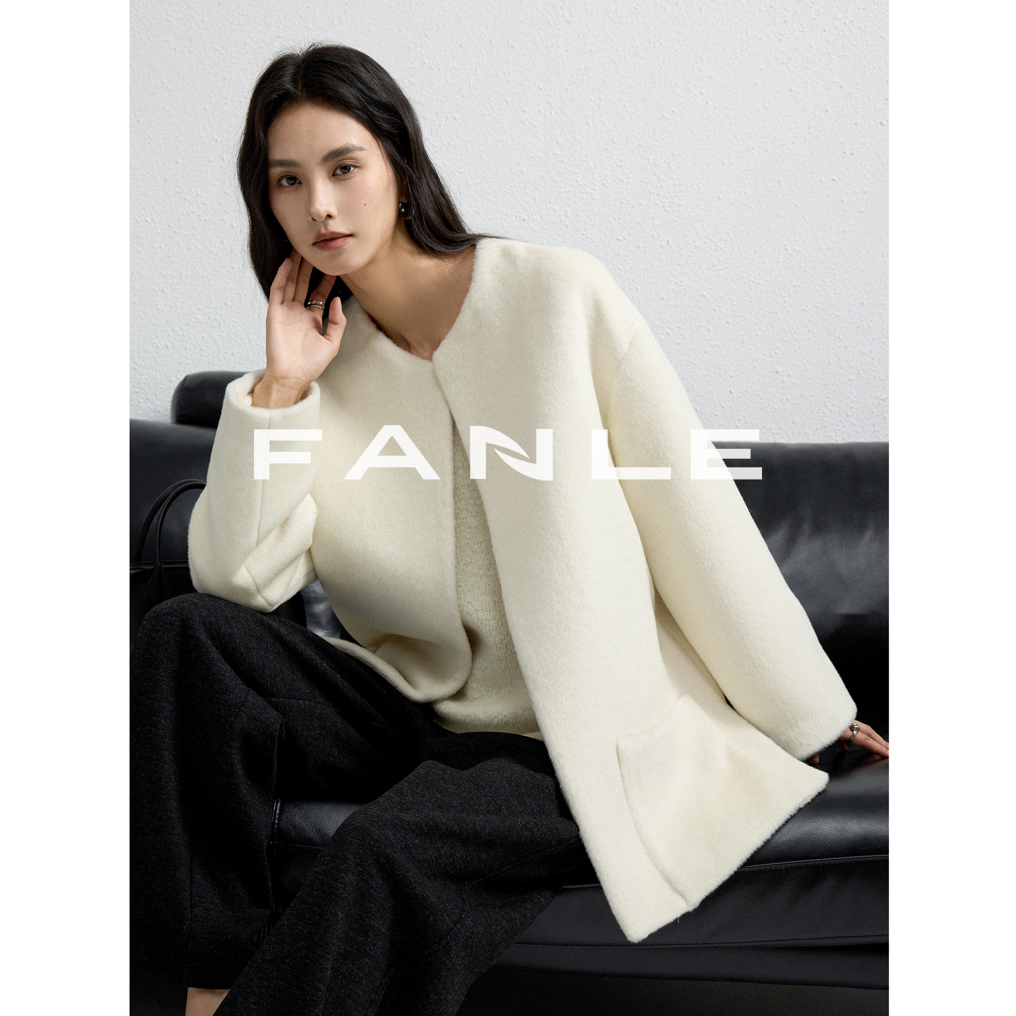 FANLESTUDIOS羊驼绒ROW风大衣