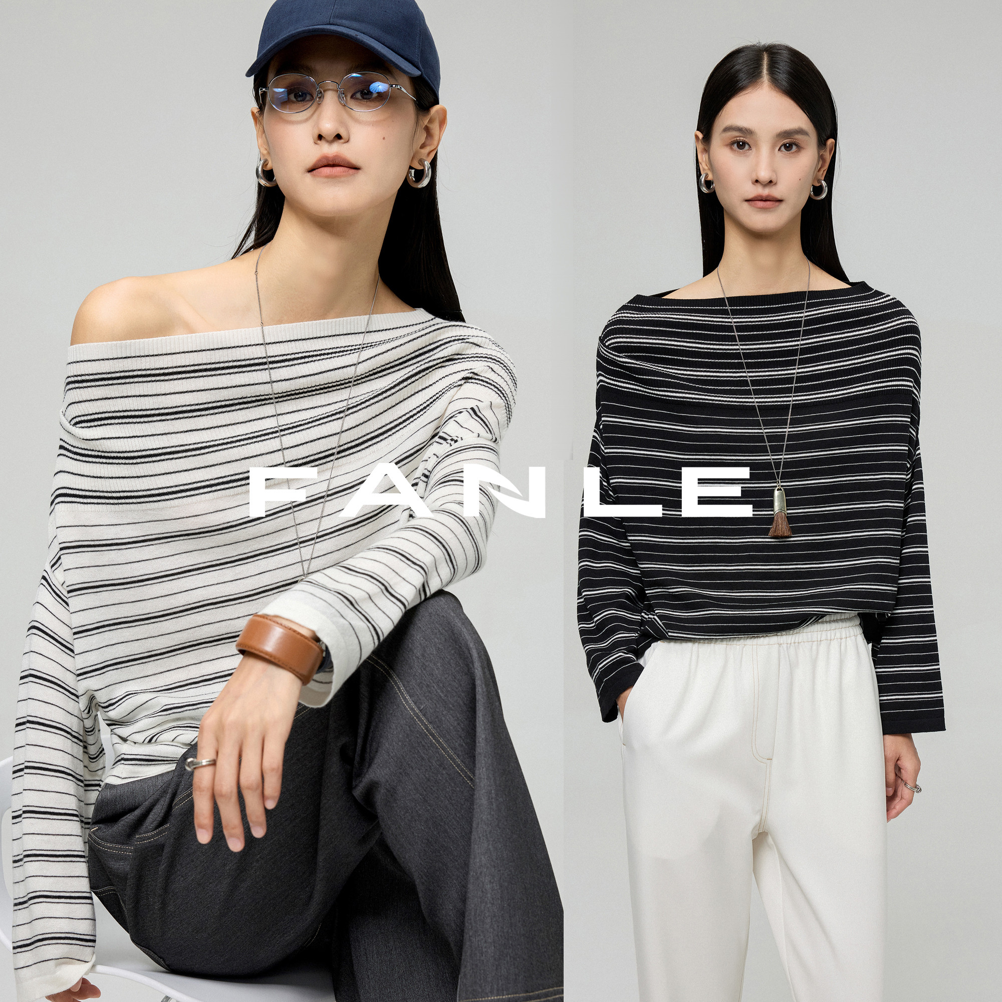 FANLESTUDIOS羊毛一字领毛衣