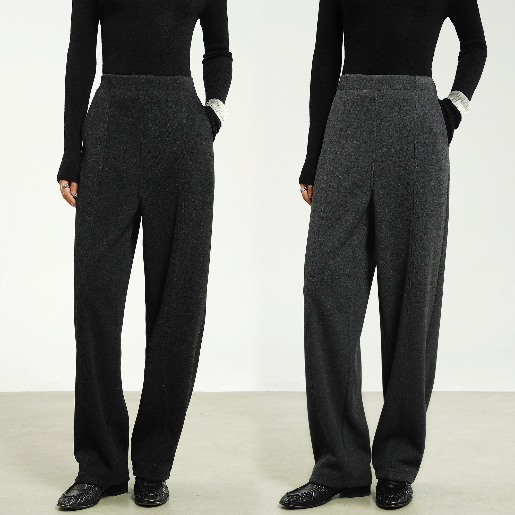 FANLE STUDIOS重磅双层加厚羊毛弧形香蕉裤软糯厚实保暖休闲西裤,女装/女士精品,休闲裤,淘宝优惠券,粉丝福利购,淘宝优惠卷