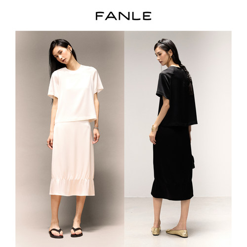 FANLE STUDIOS【白月光醋酸上衣】缎面丝光通勤气质及简短袖上衣
