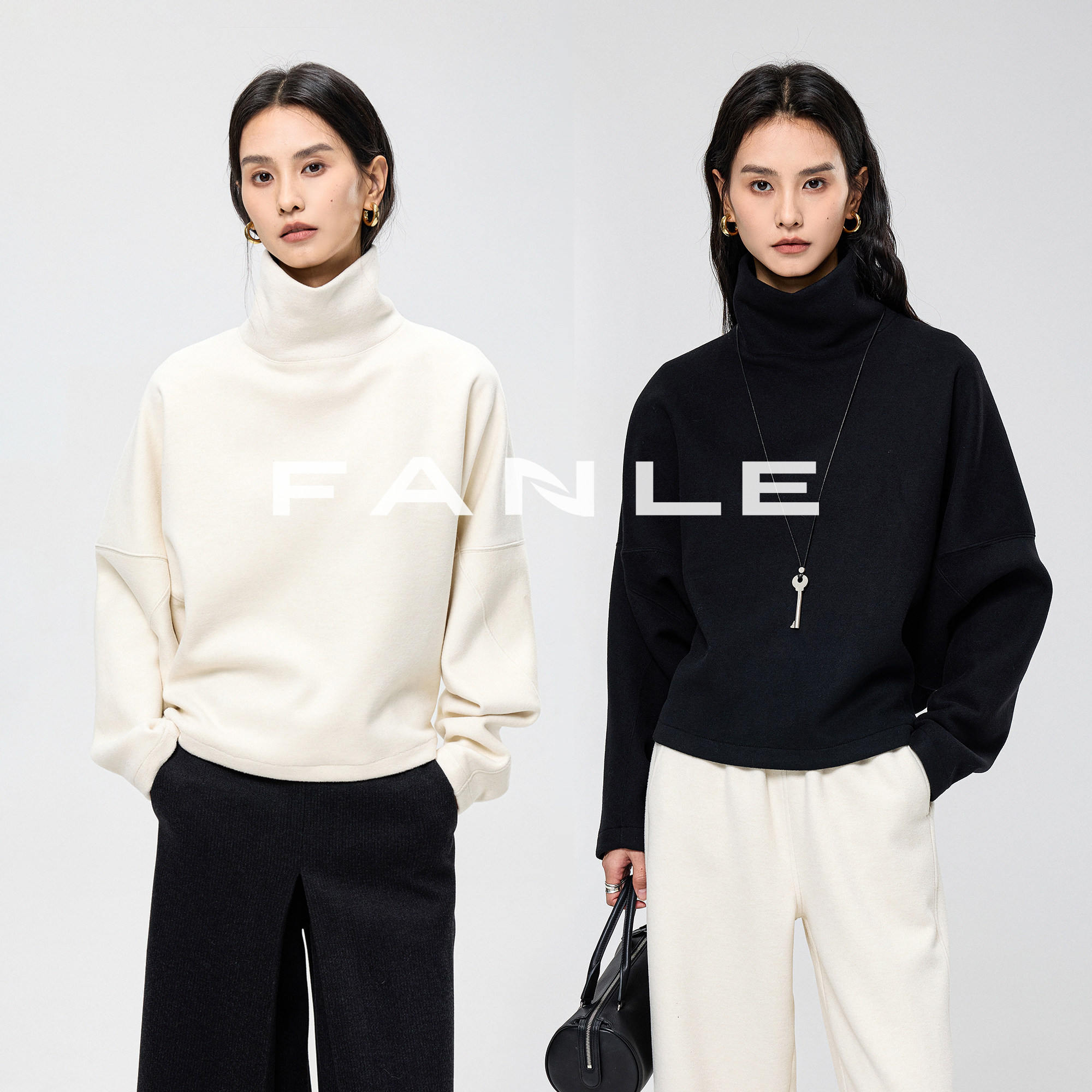 FANLESTUDIOS加厚羊毛高领T恤