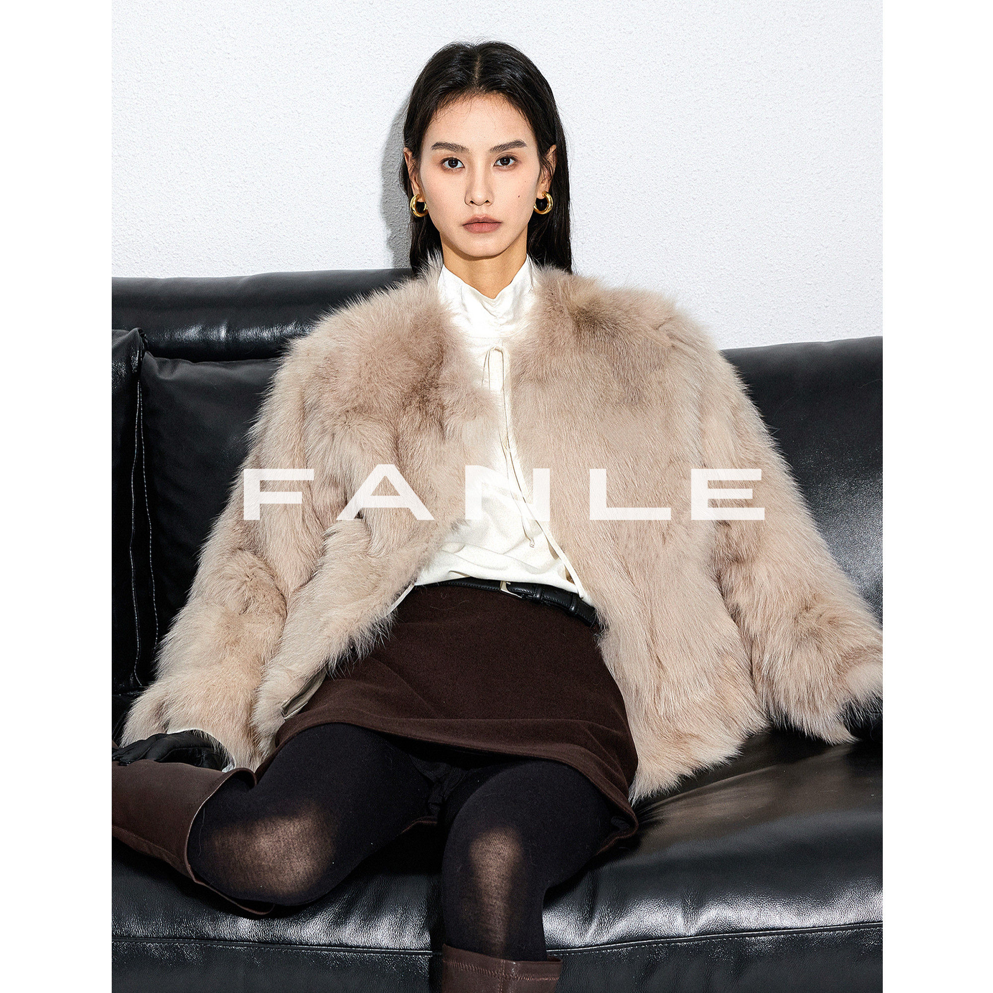 FANLESTUDIOS进口蓝狐坎毛皮草