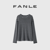 清仓买三免一区 進口澳毛BF风立体工艺条纹宽松慵懒羊毛毛衣女