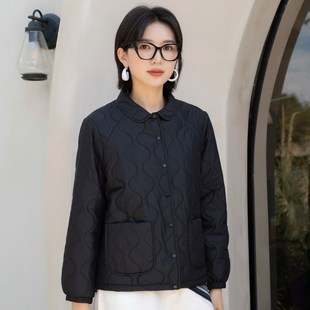 翻领单排扣百搭显瘦休闲轻薄棉服外套 女装 5996 新款 YUN韫2025冬季
