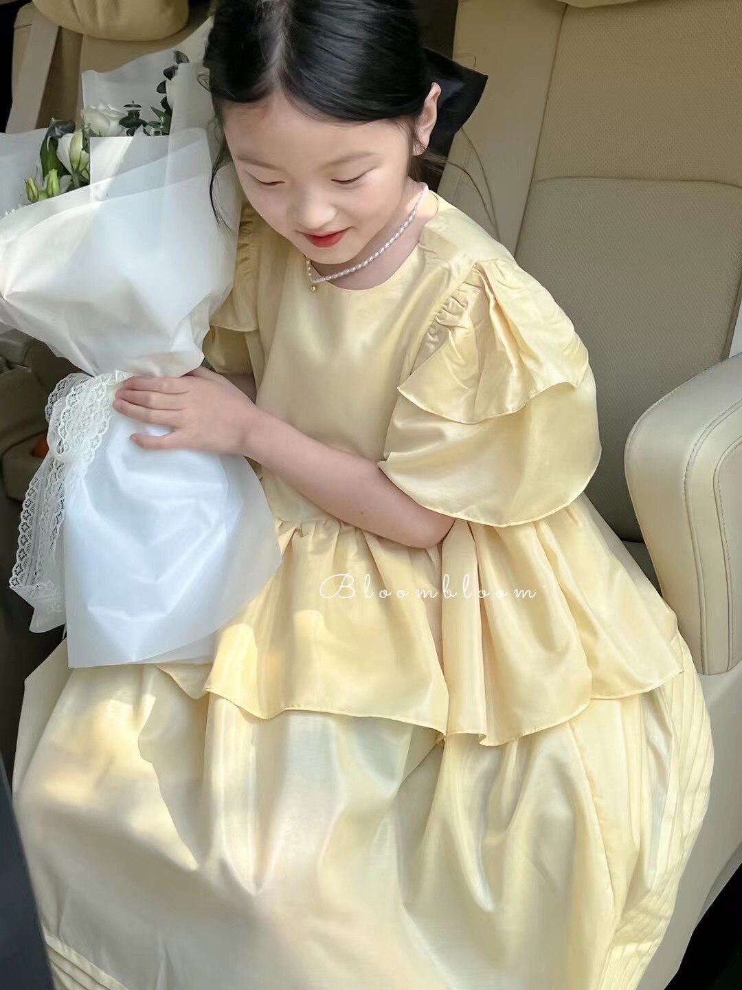 特价清仓女童高级名媛风连衣裙2023夏气质蓬蓬公主裙bloom花开
