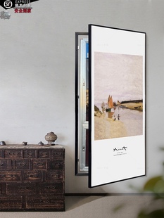 莫奈油画电箱电闸箱装 饰画水表井门隐藏可开门挂画消防栓遮挡饰画
