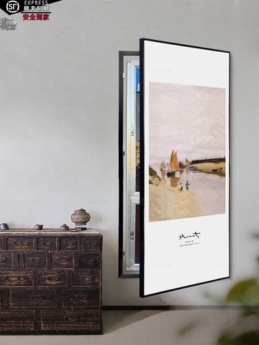 莫奈油画电箱电闸箱装饰画水表井门隐藏可开门挂画消防栓遮挡饰画