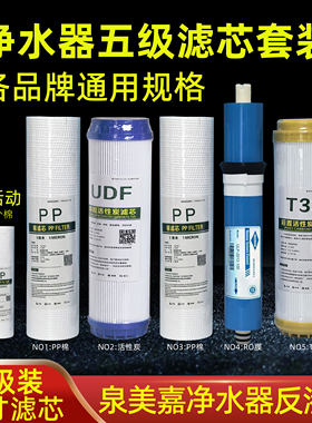 泉美嘉净水器反渗透家用净水器10寸通用加热一体机滤芯全套五级