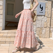 巨好看清新碎花半身裙女2026春夏百搭a字蛋糕裙中长款 大摆伞裙子