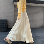针织百褶裙女巨好看超火半身裙秋2025新款 大摆a字长裙遮跨厚冬裙