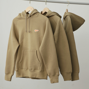 秋冬保暖粗棉料厚实抓绒加厚鼠袋抽绳男女款 连帽卫衣外套 插肩袖