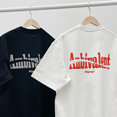 发泡立体印花三本针短袖 型男女款 T恤 宽松版 重磅纯棉厚实落肩袖