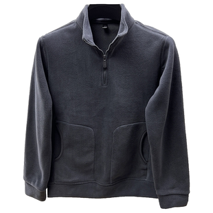 双面摇粒绒半拉链卫衣男秋冬季加绒加厚打底衫男士抓绒衣内搭外套