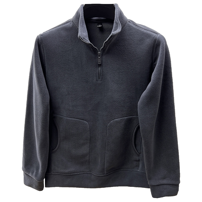 双面摇粒绒半拉链卫衣男加绒加厚